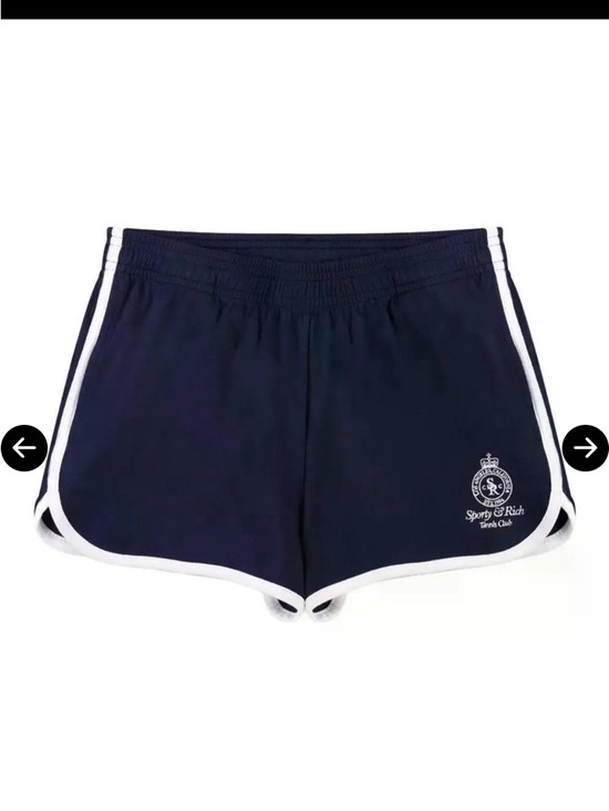 Sporty & Rich Pants - Sporty & Rich Women’s Small Embroidered Blue Tennis Shorts